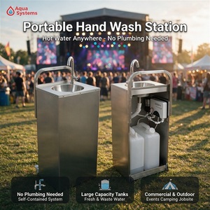 อ่างล้างจานแบบพกพา อ่างล้างมือแบบพกพา อ่างล้างจานสแตนเลส อ่างล้างจานสำหรับครัวกลางแจ้ง - Product Image 1