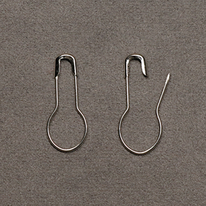 Reusable Braided Steel Nickel Plated Stitch Marker Safety Pin with Pear Shape - Product Image 4