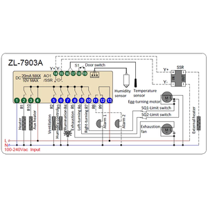 ZL-7903A, Lilytech, 100-240 V CA, PID, Controlador de Incubadora Automático Multifuncional de Temperatura y Humedad, ZL-7901A - Product Image 4