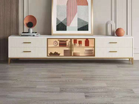 Ensemble de meubles de salon modernes en métal de luxe avec table basse dorée et meuble TV pour hôtel et appartement