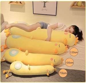 Almohada de cuerpo de felpa de pollo <span class=keywords><strong>amarillo</strong></span> largo, cojín grande y cómodo, regalos gigantes para niñas, novia, abrazo, sueño - Product Image 2