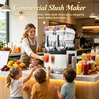 Machine à slush portable électrique commerciale à 2 réservoirs pour hôtel, banquet, fête, fabrication de cocktails, jus de fruits glacés