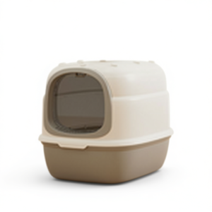 Lettiera per Gatti Beetle Rettangolare Chiusa in Plastica Grigia, Funzionamento Manuale - Product Image 1