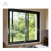 Ventanas Residenciales Modernas de Doble Panel con Marco de Aluminio, Resistentes a la Intemperie, Deslizantes con Apertura Horizontal y Función Antirrobo