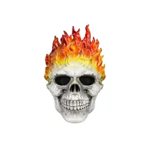 Masque intégral en latex unique pour cosplay, tête de squelette flamme effrayante, pour Halloween, carnaval, fête, accessoires de costume