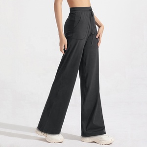 <span class=keywords><strong>Pantaloni</strong></span> da jogging a gamba larga personalizzati <span class=keywords><strong>classici</strong></span> <span class=keywords><strong>neri</strong></span> leggeri larghi <span class=keywords><strong>pantaloni</strong></span> da <span class=keywords><strong>donna</strong></span> comodi - Product Image 1