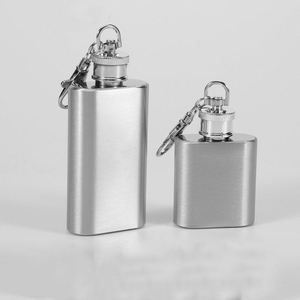 Wholesale 1oz Stainless Steel Portable Round Flagon Kettle Oilcan Keychain 28ml Metal Travel Wine Pot Mini Hip Alcohol Flask - Product Image 2
