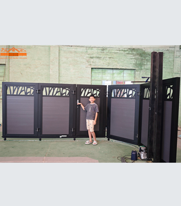Puerta de ángulo de 90 grados, puerta de entrada de seguridad deslizante inteligente para jardín, puerta giratoria de aluminio - Product Image 1