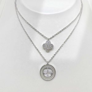 high quality plata 925 silver women Flower Pendant <b>Necklace</b> gift wedding cubic zirconia Rhodium Plated dainty layered <b>necklaces</b> - Product Image 2