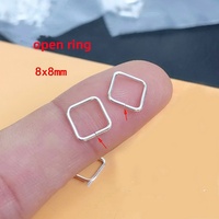 925 anneaux de saut carrés en argent Sterling coupe à la Machine anneau ouvert et fermé bijoux faits à la main anneaux de connexion bijoux à bricoler soi-même accessoires