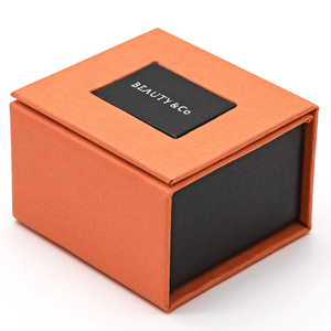 Caja de Joyería de Lujo con Tapa Abatible y Ventana, Color Naranja Mate, con Forro de Terciopelo - Product Image 4
