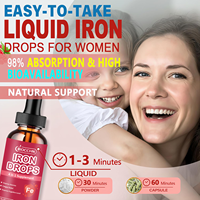 Supplément de fer avec de la vitamine C, B12, acide folique-Supplément de gouttes liquides à haute puissance pour les globules rouges, constructeur de sang
