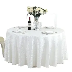 Trắng Damask Jacquard weddingtablecloth bảng vải vòng khăn trải bàn đám cưới