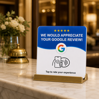 NFC-карта для оценки, динамический QR-код, Google NTAG215, высокотемпературная клейкая прямоугольная наклейка из ПВХ для стола