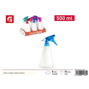 Bottiglie e flaconi per la pulizia di plastica conica da 500ml