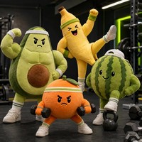 Ensemble de peluches de fruits musclés personnalisées pour la gym et le fitness, tenue de sport, poupée de fruit en peluche amusante OEM, cadeau créatif de collection