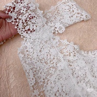 Tissu en dentelle guipure française 100 % polyester soluble dans l'eau pour robes de mariée, robes de soirée, chaussures et sacs – Vente en gros