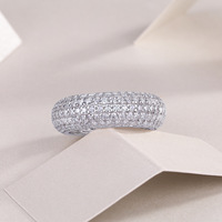 Bijoux de luxe bijoux en pierres précieuses populaires prix de gros glacé 925 argent éternité bande hommes Moissanite Hip Hop anneau