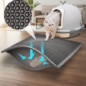 Tapis de <span class=keywords><strong>litière</strong></span> pour chat <span class=keywords><strong>double</strong></span> couche, imperméable, en EVA, à structure alvéolée, antidérapant, pour <span class=keywords><strong>litière</strong></span> de chat - Product Image 1