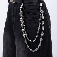 Chaîne de Taille Crâne Style Punk Sombre Homme, Chaîne pour Jean et Pantalon, Accessoires Hip-hop de Rue Personnalisés