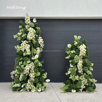 Arche de fleurs en soie verte et blanche MoKtong de 8 pieds pour toile de fond de mariage, décoration de fête, décorations élégantes pour événements
