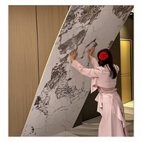 Panneau mural UV direct d'usine Panneau mural en plastique PVC pour décoration murale intérieure de maison avec aspect marbre