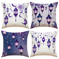 Housse de coussin Ramadan, décoration du Moyen-Orient, coussin lanterne en lin, résistant aux taches, décoration intérieure, coussins pour les fêtes islamiques