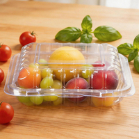 Boîtes d'emballage alimentaire en PET transparent de qualité alimentaire 9x9, boîtes de rangement pour boulangerie, salade de fruits, contenants en plastique jetables