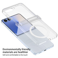 Étui magnétique transparent pliable pour Samsung Galaxy Z Flip 8 7 6, protection complète de la charnière, protection antichoc, protection en verre trempé