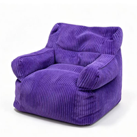 Fauteuil paresseux surdimensionné en velours côtelé, chaise longue confortable d'intérieur pour adultes et enfants