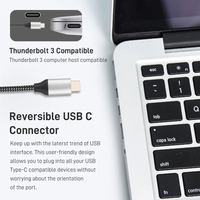 Cable trenzado USB-C a HDMI 2.0 de 0.5M, 1M, 1.5M, 1.8M, 2M, Tipo C a HDMI 4K 60Hz
