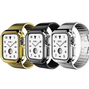 สายนาฬิกาสเตนเลสสตีลและตัวป้องกันหน้าจอ TPU แบบ Electroplated สำหรับ <span class=keywords><strong>Apple</strong></span> Iwatch 7/6/5/4/3/<span class=keywords><strong>2</strong></span>/1 /<span class=keywords><strong>Se</strong></span> - Product Image 2