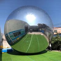 Ballon miroir géant gonflable de Noël réutilisable, sphérique brillant, en PVC métallisé, imperméable, imprimé UV, avec pompe électrique et prise durable