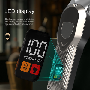 Cortadora de Pelo Profesional de Acero Inoxidable para Hombre, Inalámbrica, Recargable, con Batería de 2000 mAh, para Barbería y Salón - Product Image 2