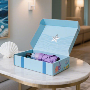 Custom Eco-Friendly Rigid Cardboard Umbrella Mailer Box with Embossing Sponge Lining Customizable Shape for Gift Craft Shipping - Product Image 1