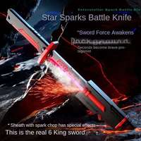 Kidult Toys cadeau en plastique Sparkblade épée jouet réaliste fumée multicolore lumière LED épée avec gaine et effet d'étincelle éblouissant