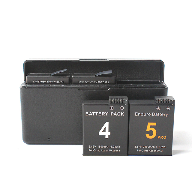 For DJI Osmo Action 6/5/4/3 Original Batteries Charger Box Type-C 5V 3A Triple Slots Power Indicator Light Battery Storage Case