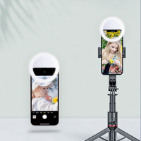 Lampu Selfie Ring LED Portabel Bahan ABS Tahan Air dengan Logo Kustom Grosir untuk Ponsel