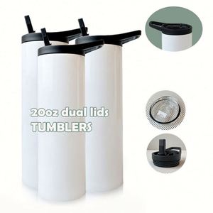 Gobelets et tasses à sublimation de 15, 20, 22, 30 oz, fins et droits, vierges, avec couvercles doubles et couvercles à paille - Product Image 1