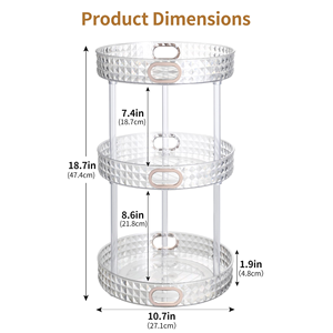 Factory Hot Sale Modern Square Diamond Cosmetic Storage Display Case Transparent 360 Rotating Acrylic <b>Makeup</b> Organizer - Product Image 2