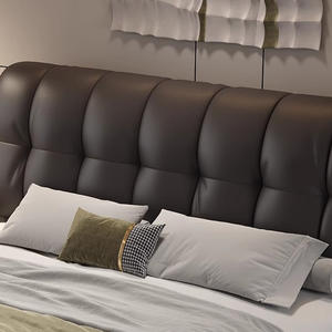 Italiaanse Luxe Kingsize Tweepersoonsbed Van Hoge Kwaliteit Ecologisch Lederen Hoofdeinde Moderne Koningin Slaapkamermeubels Afgeprijsd - Product Image 6