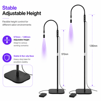 Lampe UV professionnelle pour cils, sur pied, 1-5W, lumière de polymérisation réglable, tête remplaçable, outil de beauté en silicone ajustable – Brésil