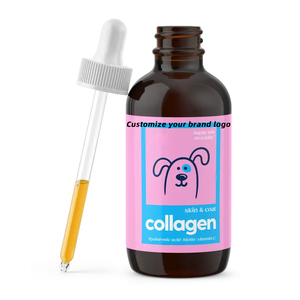 Suplemento Transfronterizo de Colágeno para Mascotas con Ácido Pantosónico, Ácido Fólico y Vitamina C en Gotas para el Crecimiento del Pelo y la Salud de la Piel del Perro, Fórmula Natural - Product Image 1
