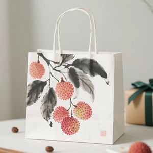 Sacs en papier blanc écologique personnalisé pour l'alimentation et le café avec impression offset et laminage - Product Image 1