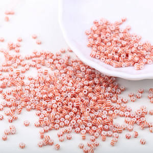 الخرز الزجاجي بخط أحمر وأبيض وأزرق وأسود من الخرز الزجاجي البطيخ 3 بالأسلوب البوهيمي - Product Image 2