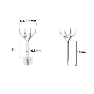 Pendientes de Titanio G23 con Pin Recto, Engaste de Puntas, Accesorios de Joyería DIY, Joyería Unisex para Piercing - Product Image 2