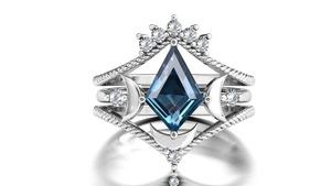 Anillo de Compromiso, Boda o Promesa de Plata de Ley 925 con Topacio Azul de Londres, Regalo de Aniversario para Mujer, Joyería Nupcial Vintage - Product Image 4