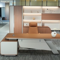 Ensemble de mobilier de bureau moderne pour PDG, durable, multifonctionnel, modulaire, bureau de direction, chaise, bois massif, utilisation en bureau