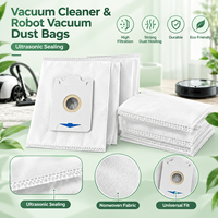 Sac à poussière pour aspirateur robot personnalisé, sac à poussière pour aspirateur robot en PP non tissé, filtre multi-couches avec connecteur en carton ou en plastique