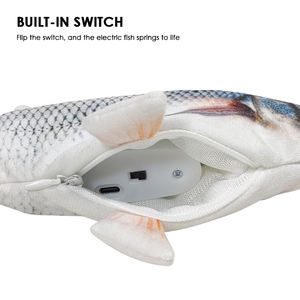 Hot bán USB điện di chuyển mô phỏng Cá catnip nhảy múa cá mèo Đồ chơI mèo flopping Kicker nhảy tương tác đồ chơi mềm - Product Image 3